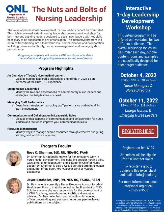 Nuts and Bolts of Nursing Leadership
