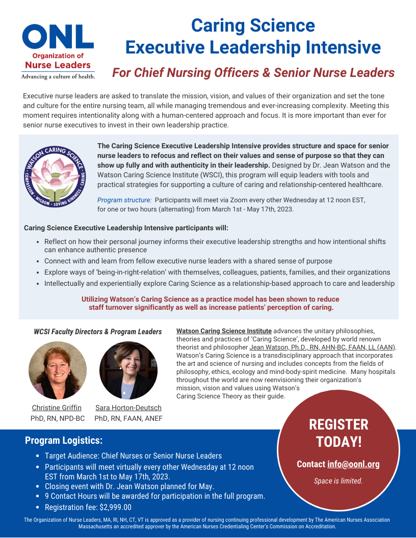 Caring Science Executive Leadership Intensive