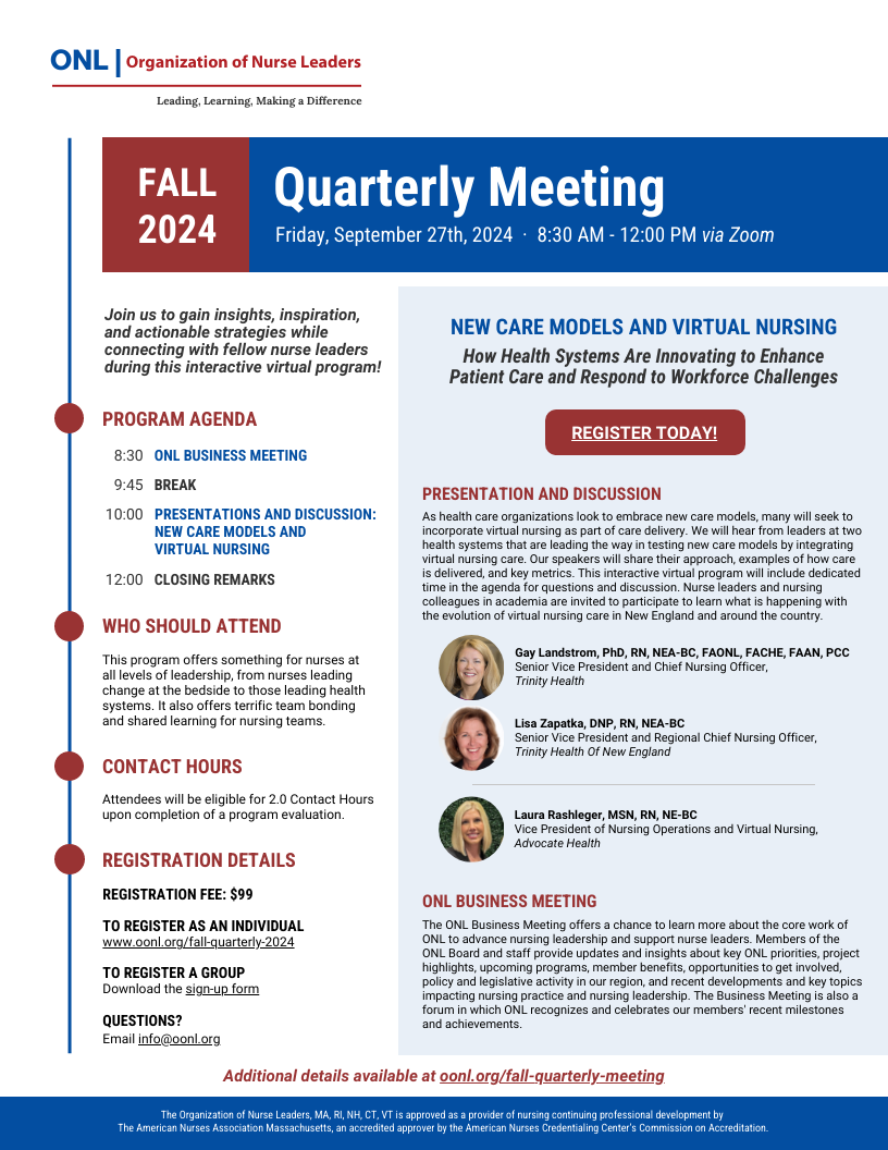 Fall 2024 Quarterly Meeting Flyer