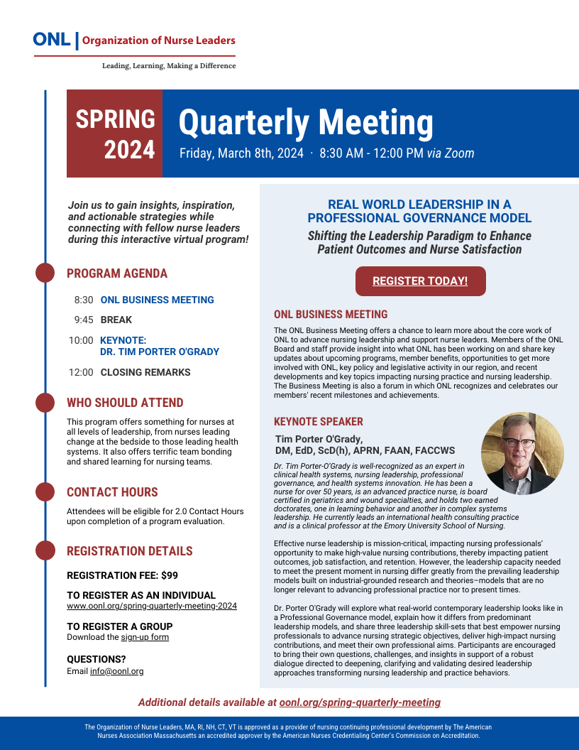 Spring 2024 Quarterly Meeting Flyer