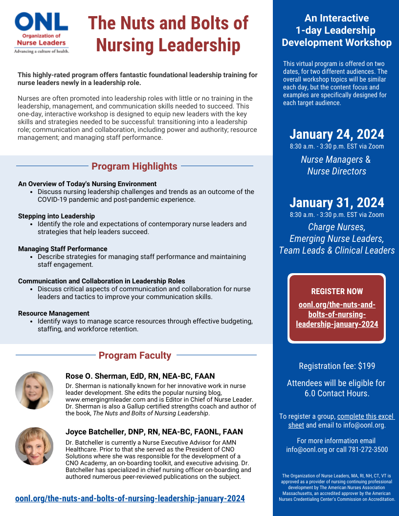 Nuts and Bolts of Nursing Leadership